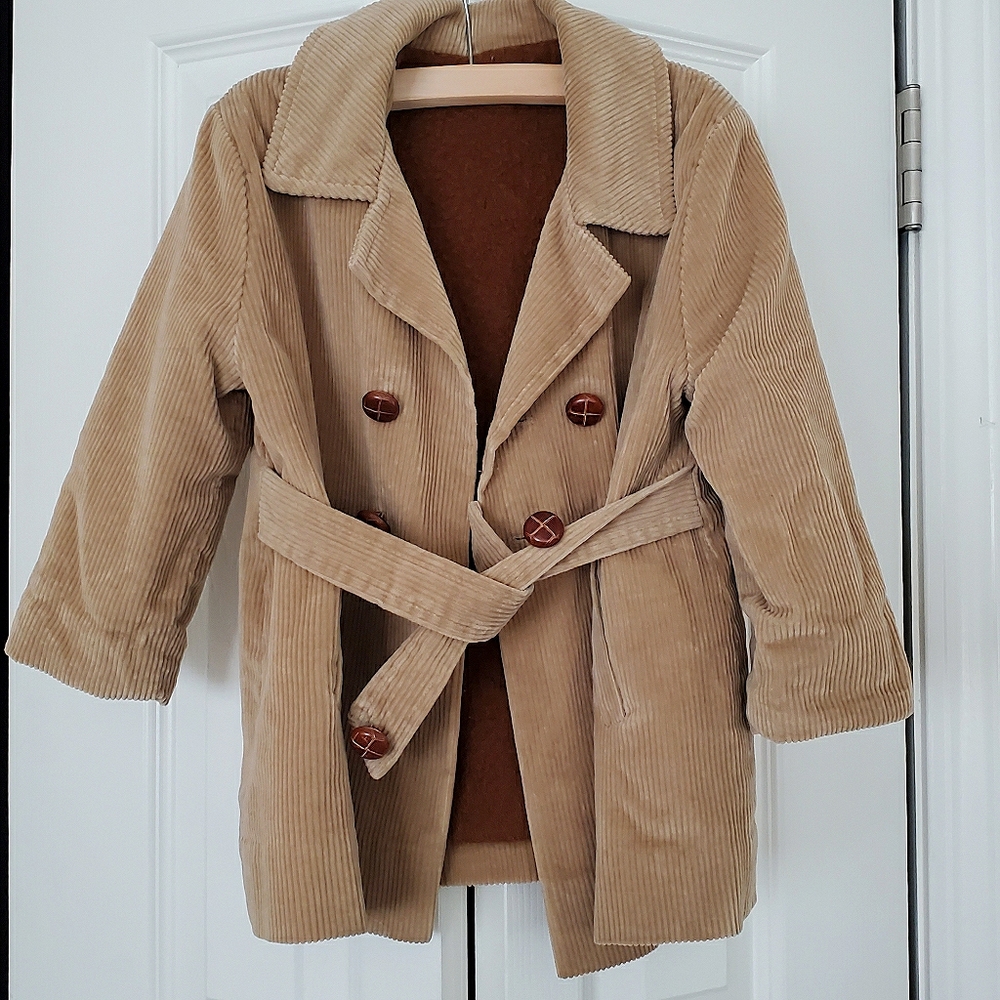 Toddler corduroy trench coat